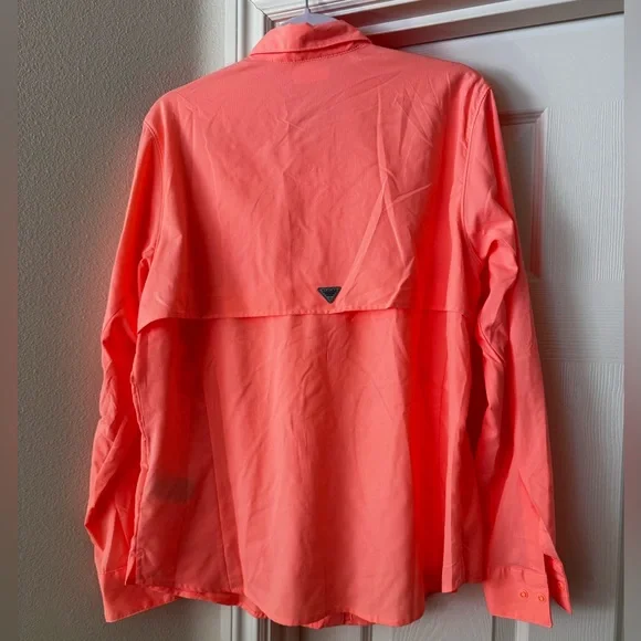 Columbia PFG Tamiami II Long Sleeve Shirt in Bright Coral Women’s Size XL - Picture 5 of 8